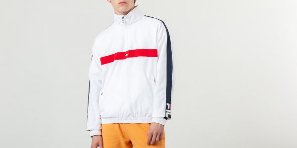 FILA Jona Woven Half Zip Jacket Bright White/ Black Iris/ True Red