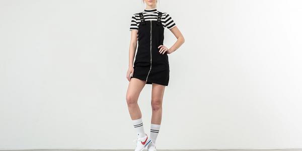 Lazy OAF Zip Pinafore Dress Black