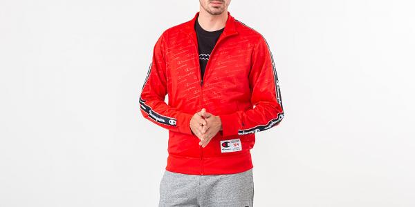 Champion Full Zip Crewneck Red