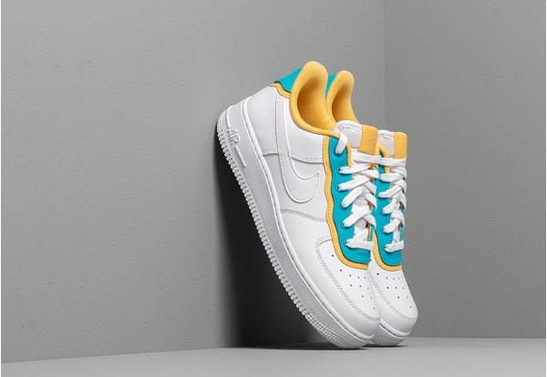 Nike Wmns Air Force 1 '07 Se White/ White-Lt Blue Fury-Topaz Gold