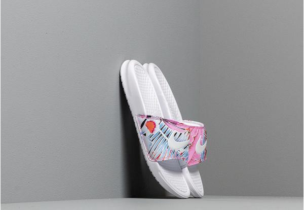 Nike Wmns Benassi Jdi Print White/ Habanero-Ember Glow-Game Royal