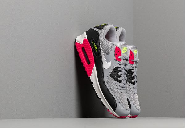 Nike Air Max 90 Essential Wolf Grey/ White-Rush Pink-Volt
