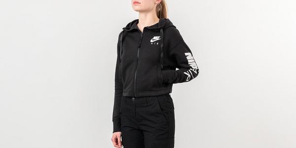 Nike Sportswear Air Fleece Fullzip Hoodie Black/ White