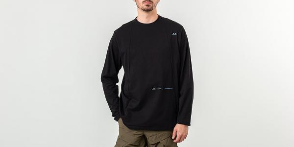 Oakley Skydiver Zipped Long Sleeve Tee Blackout