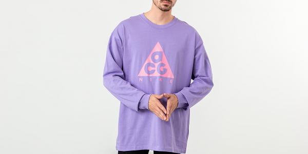 Nike NRG ACG Longsleeve Logo Tee Space Purple/ Lotus Pink