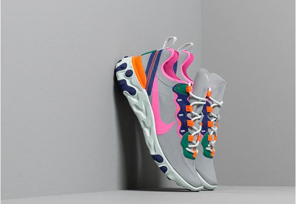 Nike W React Element 55 Wolf Grey/ Laser Fuchsia-Hyper Crimson