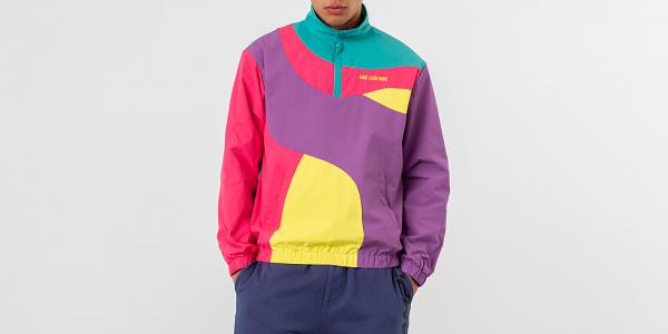 Aimé Leon Dore Colour Blocked Nylon Pullover Jacket Purple Tape Combo