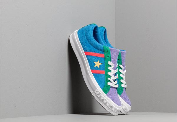 Converse One Star Academy Totally Blue/ Racer Pink/ White