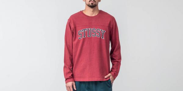 Stüssy Kent Football Longsleeve Jersey Cardinal