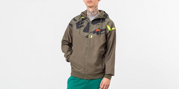 Nike Sportswear Festival Jacket Medium Olive/ Bright Crimson