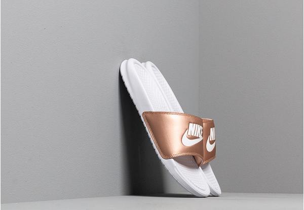 Nike Wmns Benassi Jdi White/ White-Metalic Red Bronze