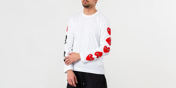 Comme des Garçons PLAY Longsleeve Tee White