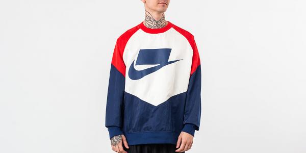 Nike Sportswear Woven Crewneck Blue Void/ University Red/ Sail/ Blue Void