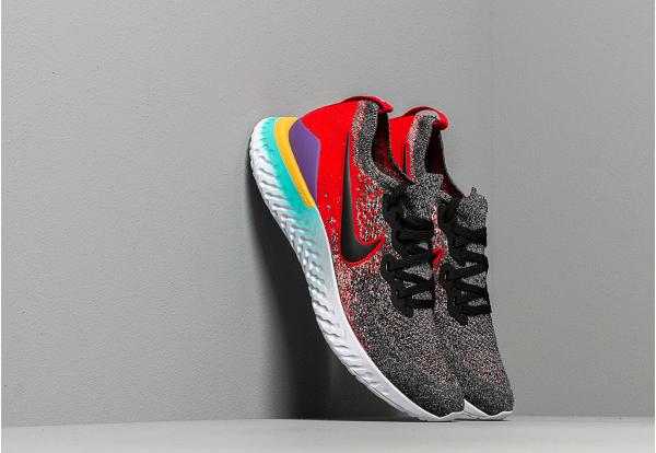 Nike Epic React Flyknit 2 Black/ Black-Hyper Jade-University Red