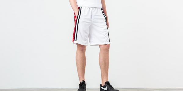 Jordan Hybrid Basketball Short White/ Gym Red/ Black