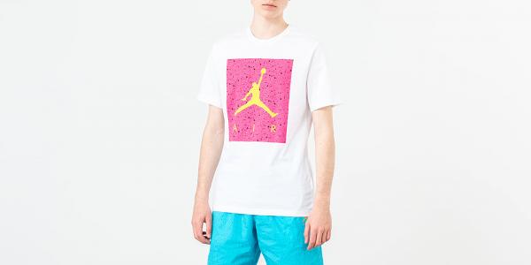 Jordan Poolside Tee White/ Hyper Pink/ Cyber
