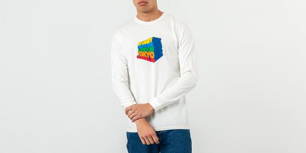 Stüssy Stacked Up Pig Dyed Longsleeve Tee Natural
