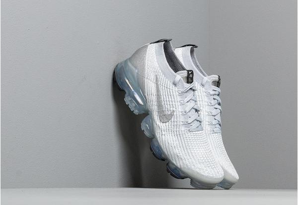 Nike Air Vapormax Flyknit 3 White/ Metallic Silver-Pure Platinum