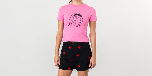 Lazy OAF Naked Lady Fitted Tee Pink