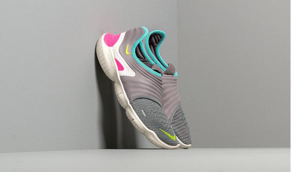 Nike Wmns Free Run Flyknit 3.0 Gunsmoke/ Volt-Aurora Green