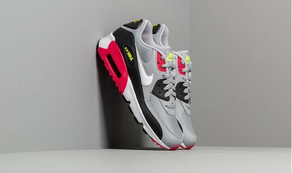 Nike Air Max 90 Mesh (GS) Wolf Grey/ White-Rush Pink-Volt