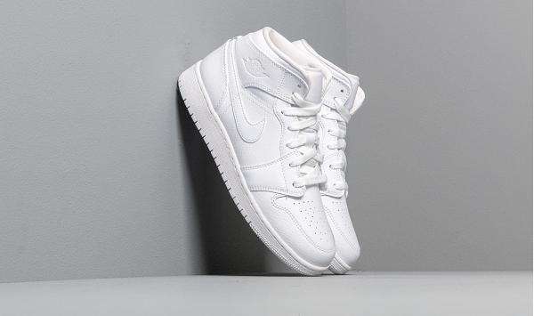 Air Jordan 1 Mid (GS) White/ White-White