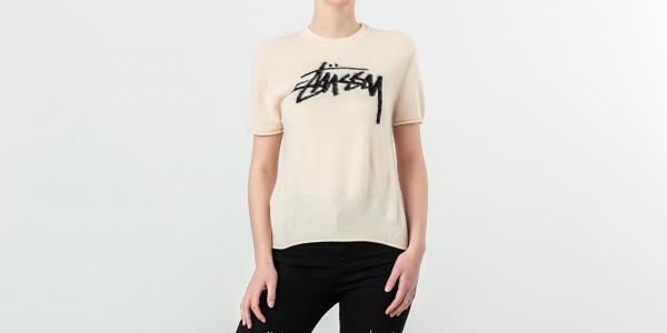 Stüssy Sidney Brushed Out Short Sleeve Sweater Natural