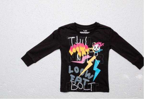 LoowFAT KIDS Thunderbolt Tee Black
