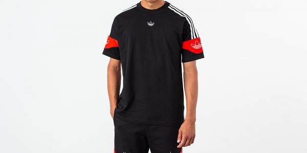 adidas Team Signature Trefoil Tee Black/ Core Red