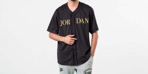Jordan Off CRT Baseball Tee Black/ Metallic Gold