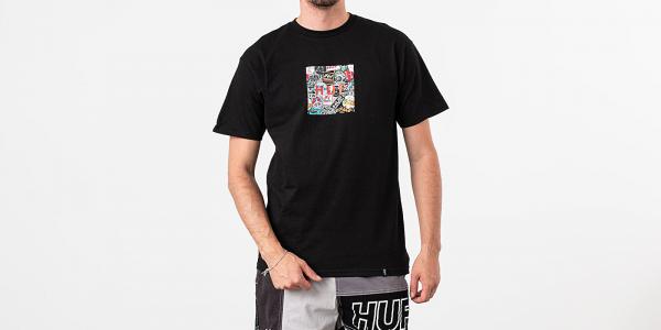 HUF Sticker Wars Box Logo Tee Black