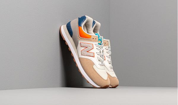 New Balance 574 Beige/ Blue/ Orange