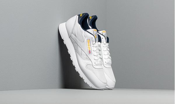 Reebok Classic Leather MU White/ Coll Navy/ Yellow