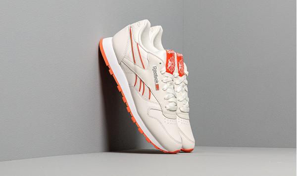 Reebok CL Leather Chalk/ Fiery Orange/ White