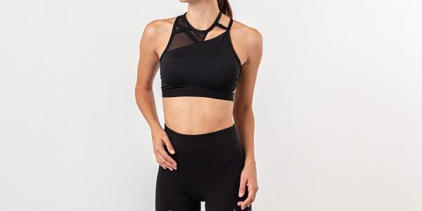 Nike Swoosh Rebel Slash Bra Black/ Black