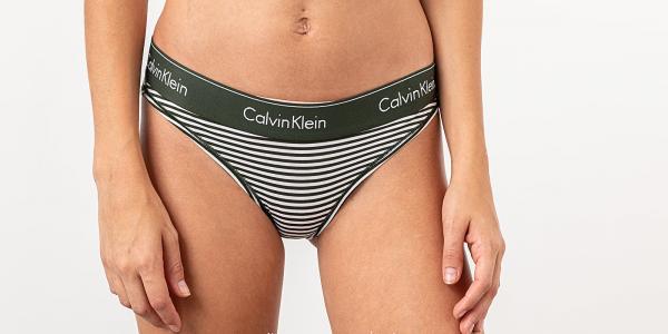 Calvin Klein Bikini Panties Green/ White