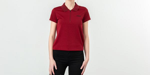 Stüssy Sabine Zip Polo Tee Burgundy