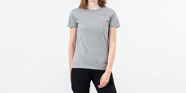 MAISON KITSUNÉ Fox Patch Tee Grey Melange
