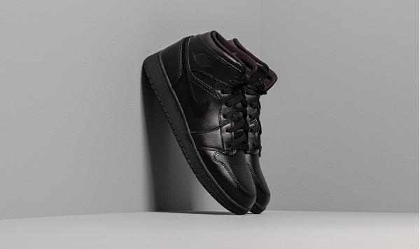 Air Jordan 1 Mid (GS) Black/ Black-Black