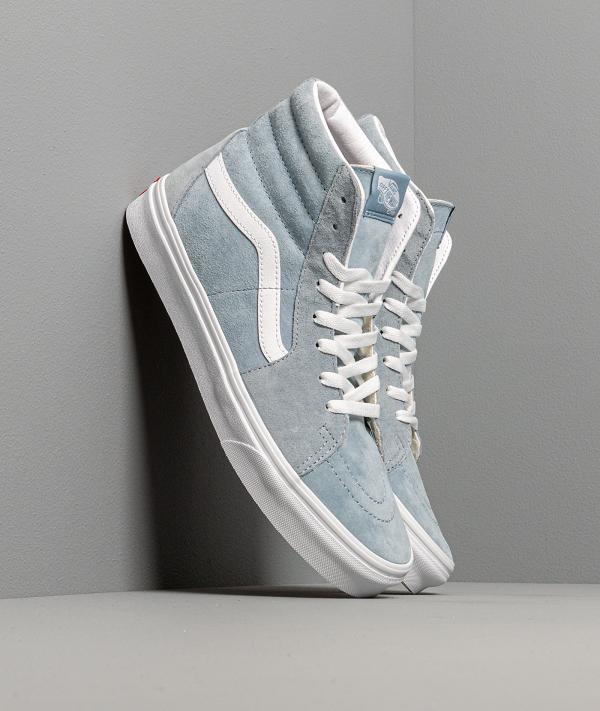 Vans SK8-Hi (Pig Suede) Blue Fog/ True White