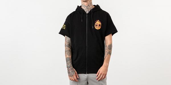 Life Is Porno Heavy Metal Vest Hoodie Fire
