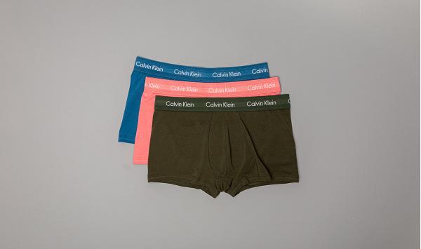 Calvin Klein 3 Pack Low Rise Trunks Blue/ Pink/ Green