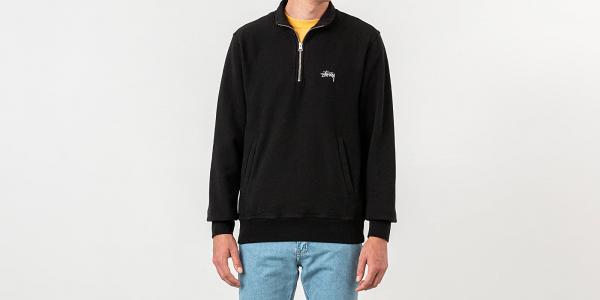 Stüssy Stock Fleece Mock Black