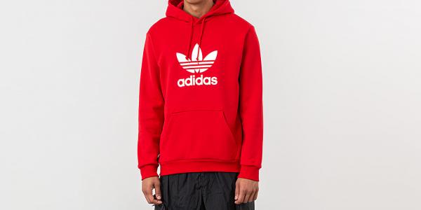 adidas Trefoil Hoodie Scarlet/ White