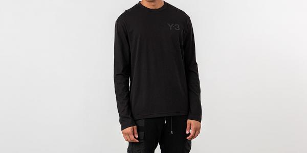 Y-3 Logo Long Sleeve Tee Black
