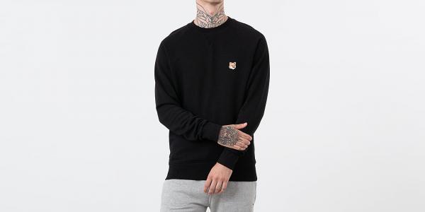 MAISON KITSUNÉ Fox Head Patch Crewneck Black