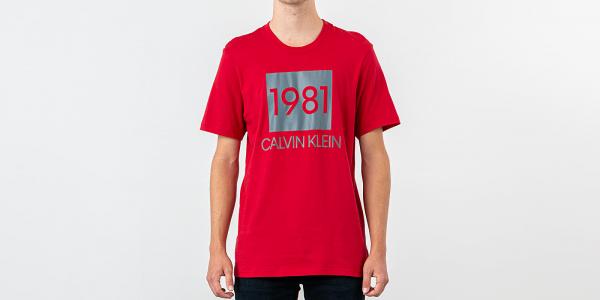 Calvin Klein 1981 Bold Lounge Logo Tee Red