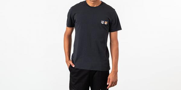 MAISON KITSUNÉ Double Fox Patch Tee Anthracite