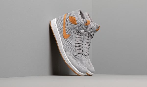 Air Jordan 1 Retro Hi Flyknit Wolf Grey/ Golden Harvest