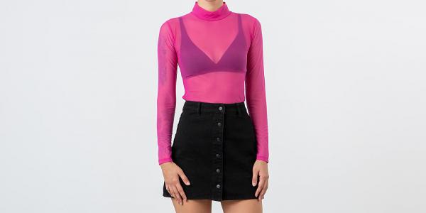 Lazy OAF Sheer Turtleneck Pink
